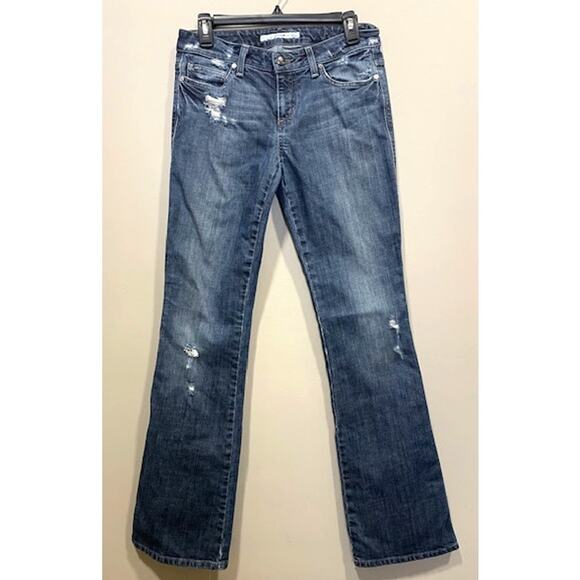 Joe's Starlit Low-Rise Medium Wash Jeans Distressed Women's Sz 28 - Picture 1 of 9